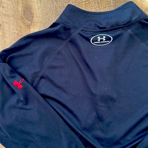 MENS MEDIUM UNDER ARMOUR WARM UP JACKET HEATGEAR NBA COMBINE ATL HAWKS BLACK - Picture 5 of 5